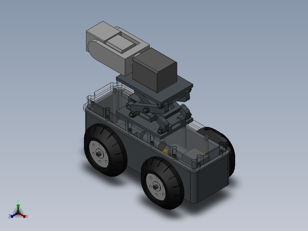 剪式升降云台管道检测机器人正等轴测图