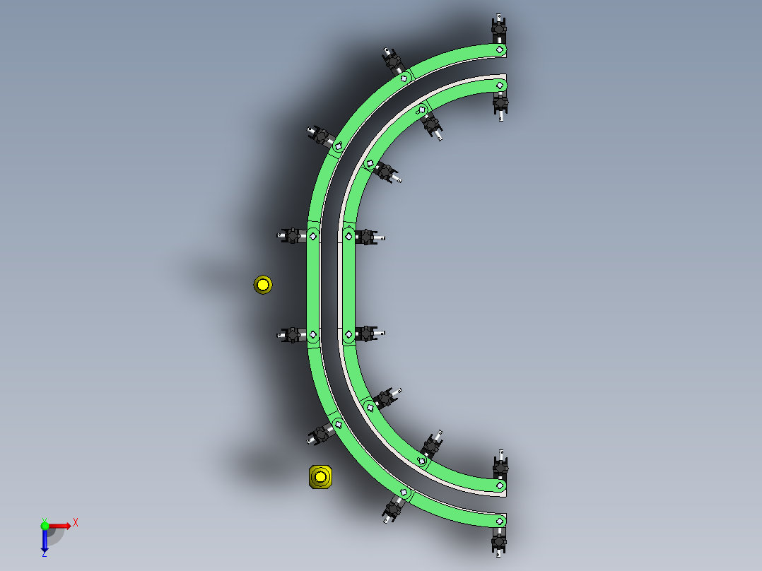 输送机导轨俯视图