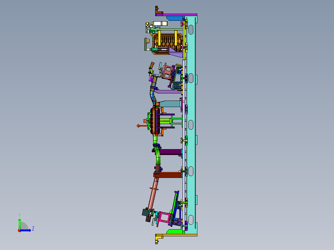 柔性汽车排气管焊接工装左视图
