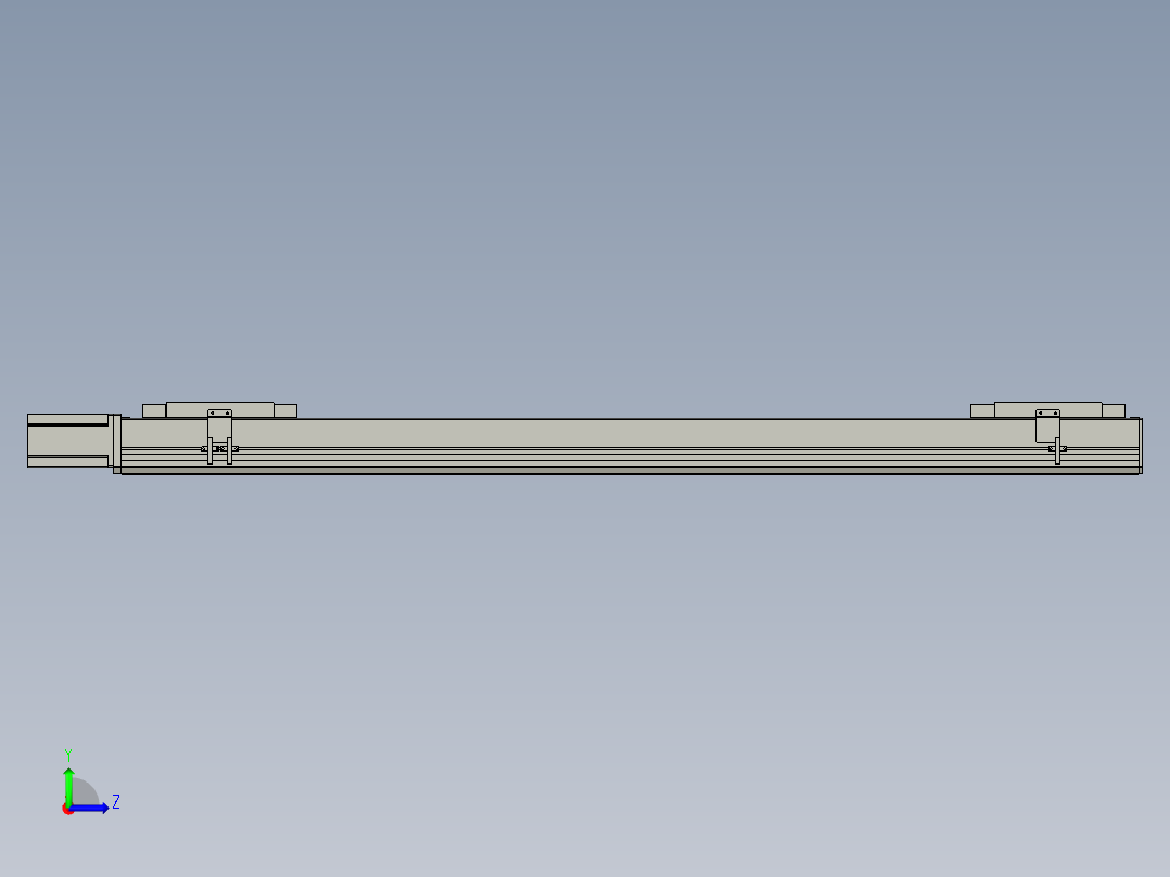 直线模组LHC17-S1200-M设计图纸左视图