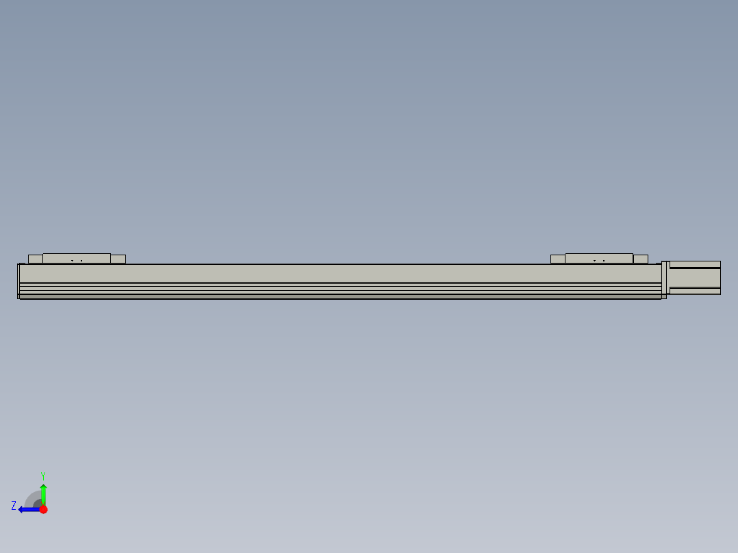 直线模组LHC17-S1200-M设计图纸右视图