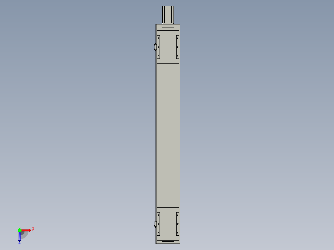 直线模组LHC17-S1200-M设计图纸俯视图