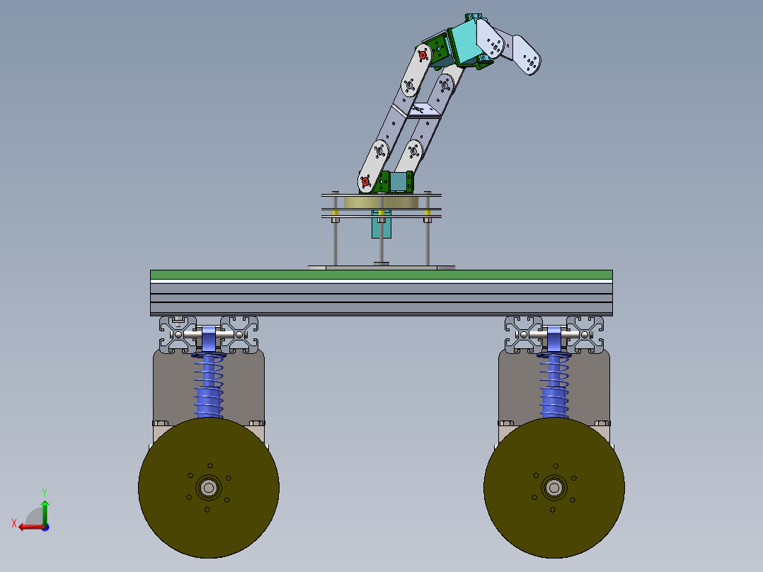 减震车（三维+设计+程序+原理图+二维）后视图