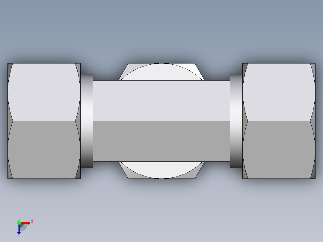 卡套式工业通用硬管接头EO_Swivel_nut_branch_tee_ET15ZL71俯视图