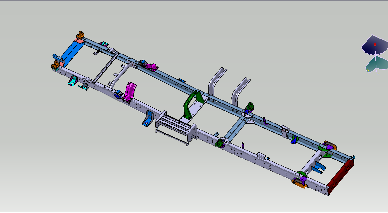载货汽车底盘车架结构三维模型设计