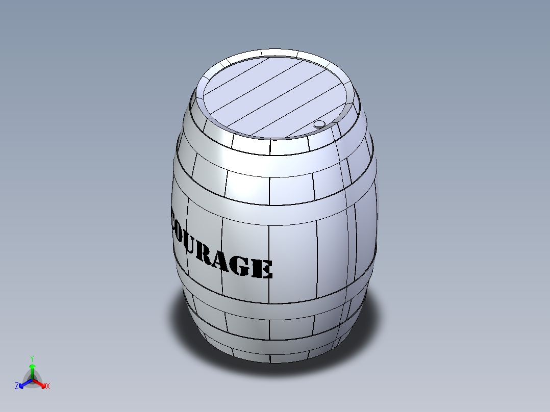 啤酒桶正等轴测图