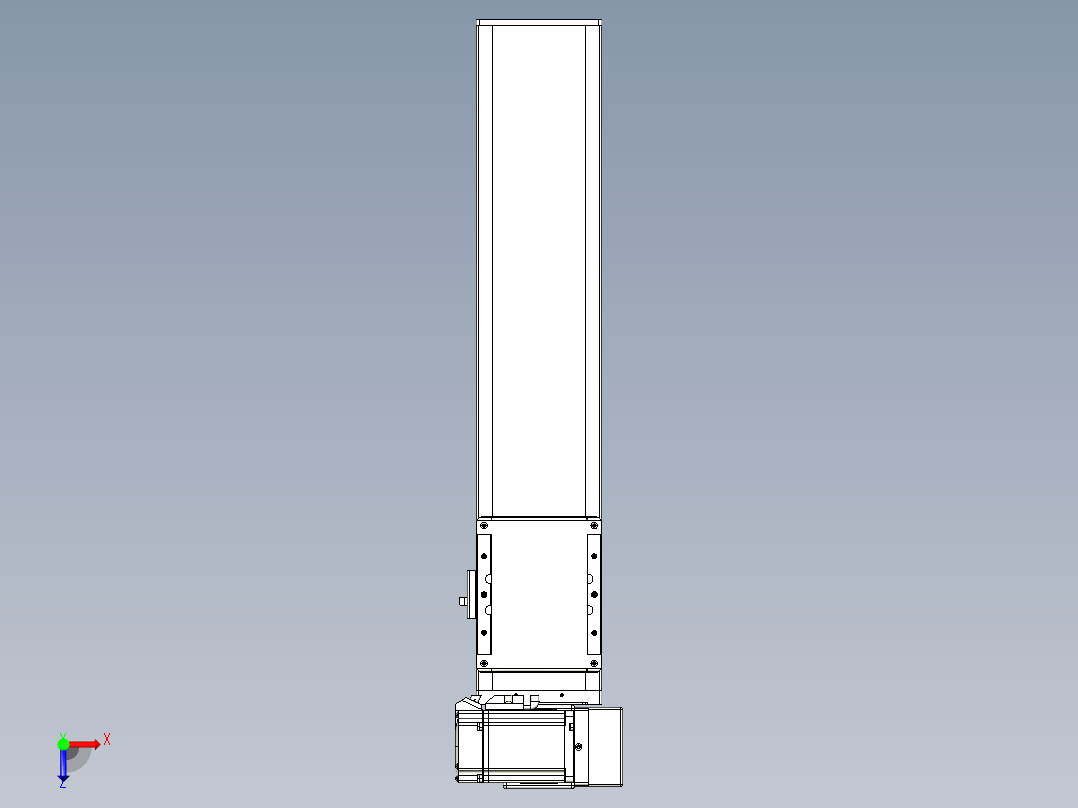 同步带全封闭直线模组TPA-HCB-105D-90-L350-RU-C-P20-N3俯视图