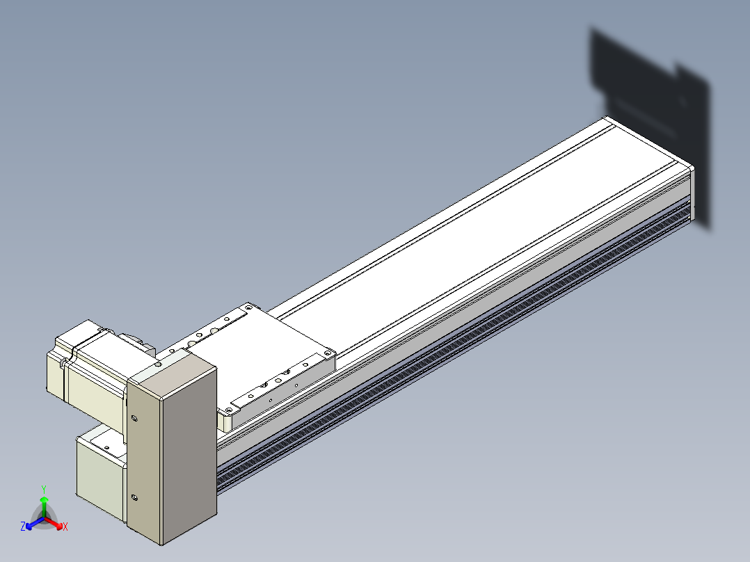 同步带全封闭直线模组TPA-HCB-105D-90-L350-RU-C-P20-N3正等轴测图