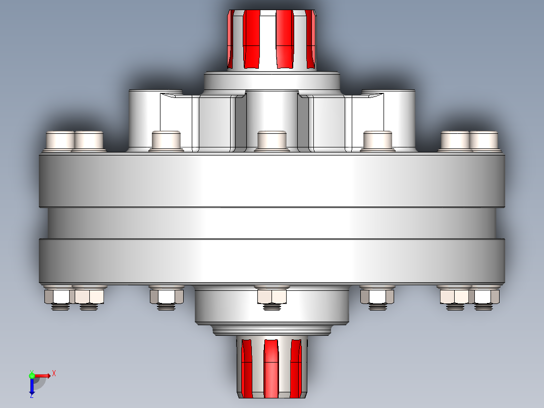 Planetary gear concept行星齿轮传动3D数模图纸 Solidworks设计俯视图