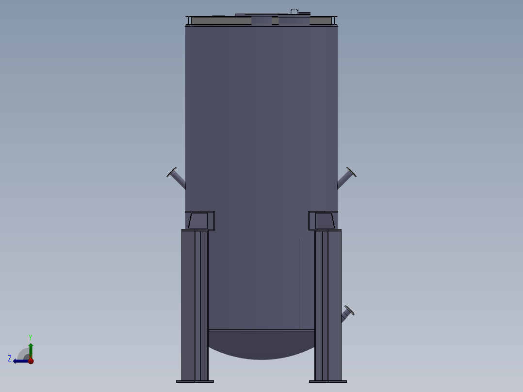w2000x4000-熟化塔 自动化设备3D图纸3D模型右视图