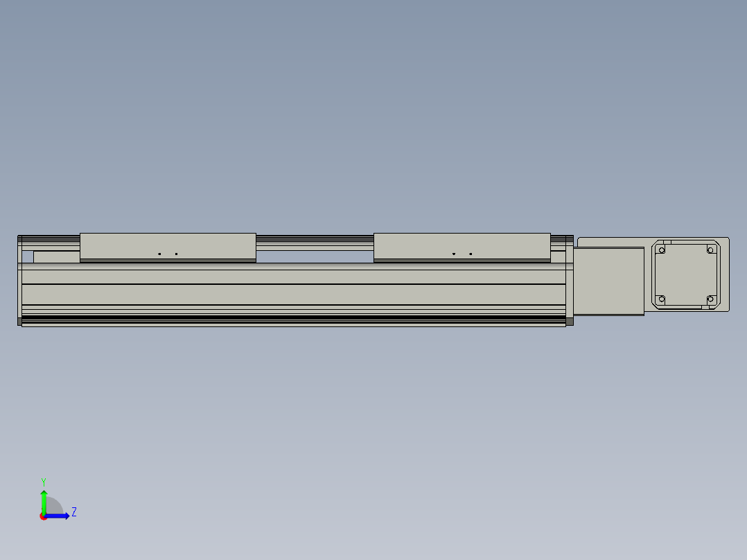 直线模组LHB21-L40-S350-BR设计图纸左视图