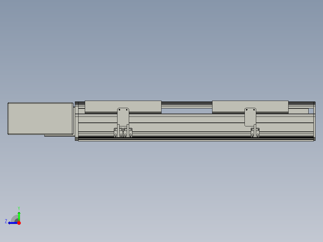 直线模组LHB21-L40-S350-BR设计图纸右视图