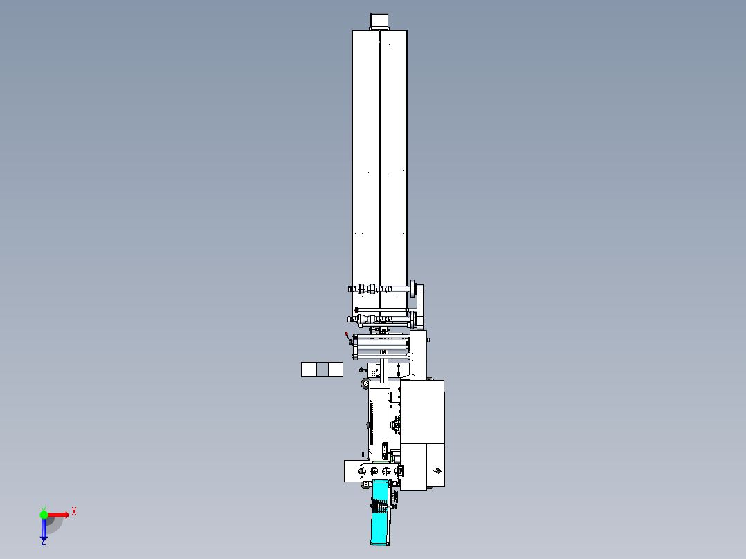 全自动枕式包装机3D模型zhen俯视图