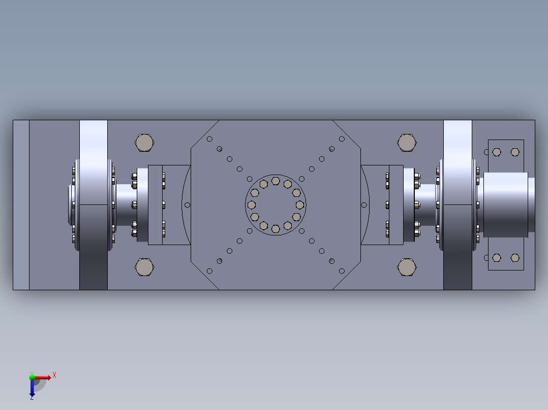 焊接夹具-二轴惯性平台转动结构设计俯视图