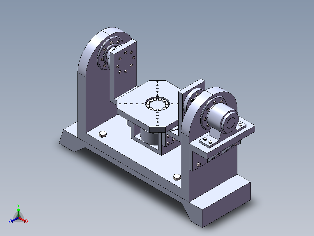 焊接夹具-二轴惯性平台转动结构设计正等轴测图