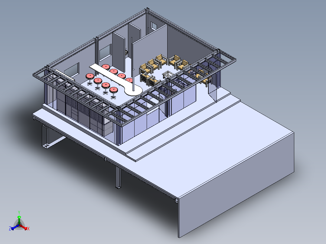 休闲停车场正等轴测图