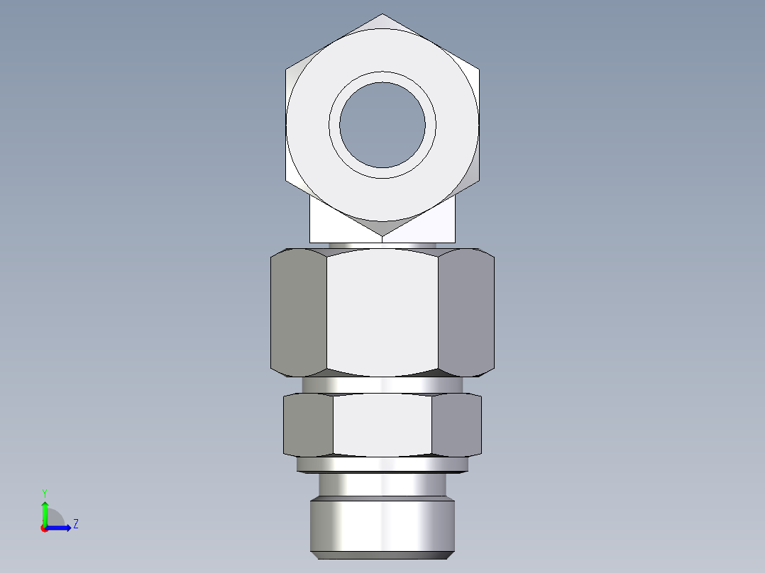 卡套式工业通用硬管接头EO_Assembled_adjustable_standpipe_branch_tee_EVT20SM71左视图