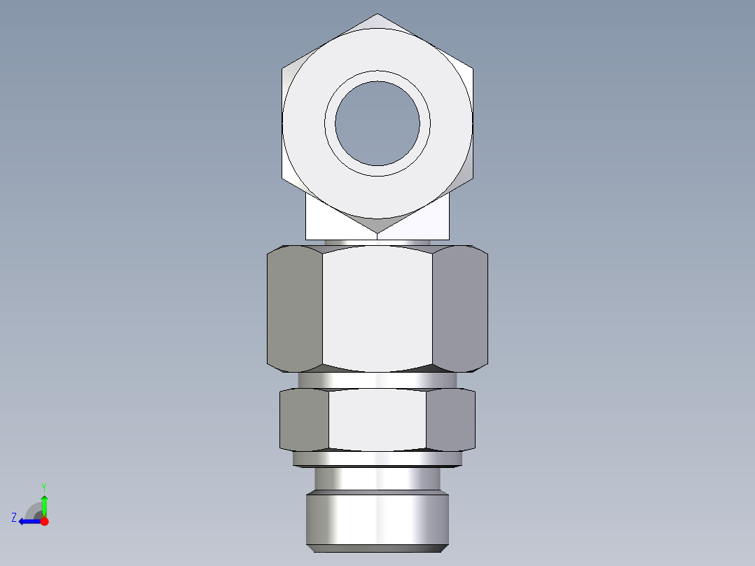 卡套式工业通用硬管接头EO_Assembled_adjustable_standpipe_branch_tee_EVT20SM71右视图