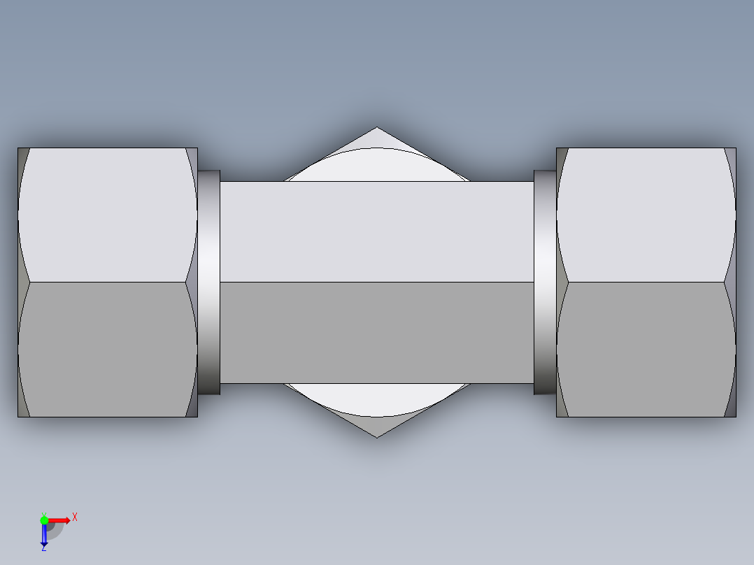 卡套式工业通用硬管接头EO_Assembled_adjustable_standpipe_branch_tee_EVT20SM71俯视图