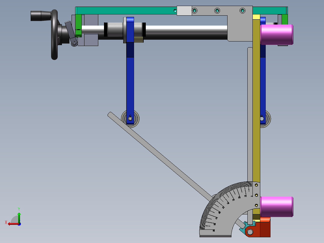 角度调节治具后视图