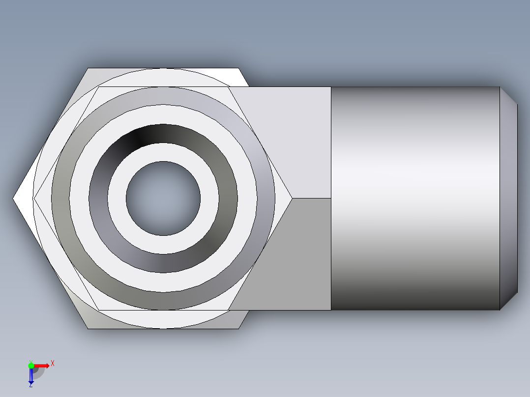 卡套式工业通用硬管接头EO_Swivel_nut_run_tee_EL06LOMD71俯视图