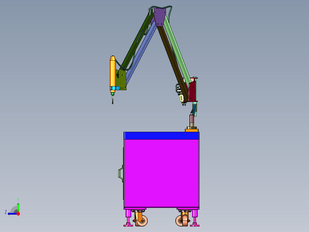浮臂式万向攻丝机右视图