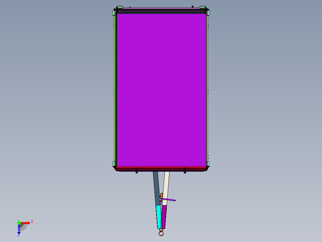 拉机牵引式翻斗自卸车斗俯视图