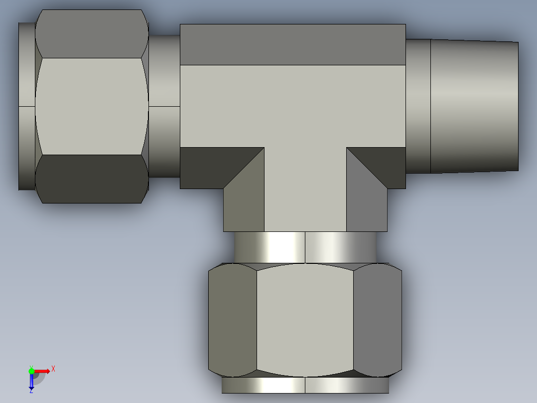 卡套式工业通用硬管接头12_rbu-s俯视图