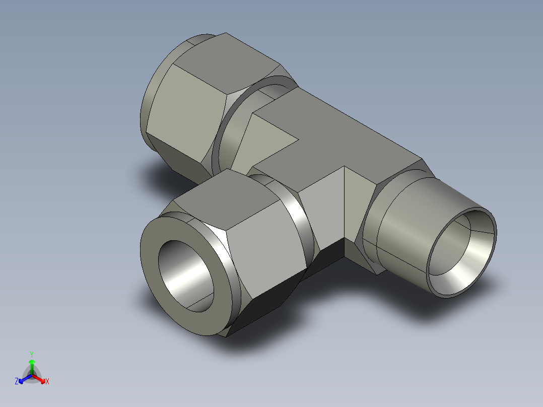 卡套式工业通用硬管接头12_rbu-s正等轴测图