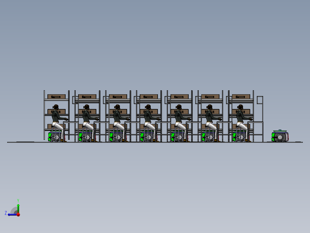 AGV仓库自动拆单系统右视图