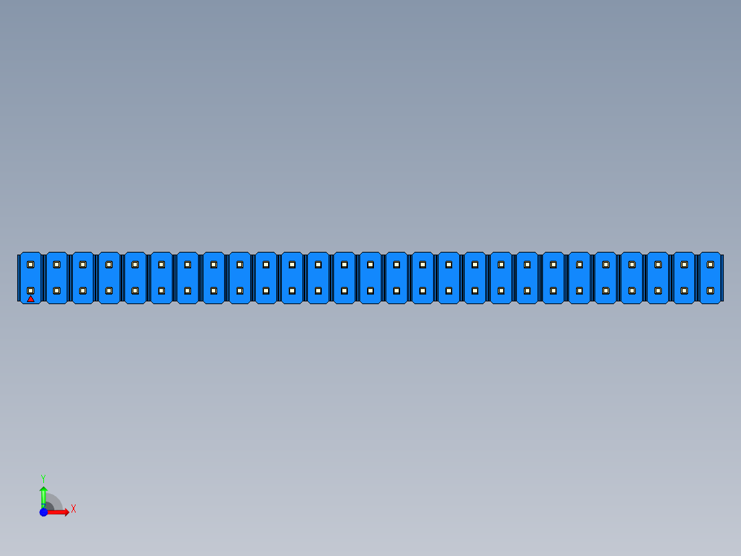 彩色公头100mil（2.54mm）系列-DS1021_blue_2x27p_100mil_Type43_rev1.0前视图