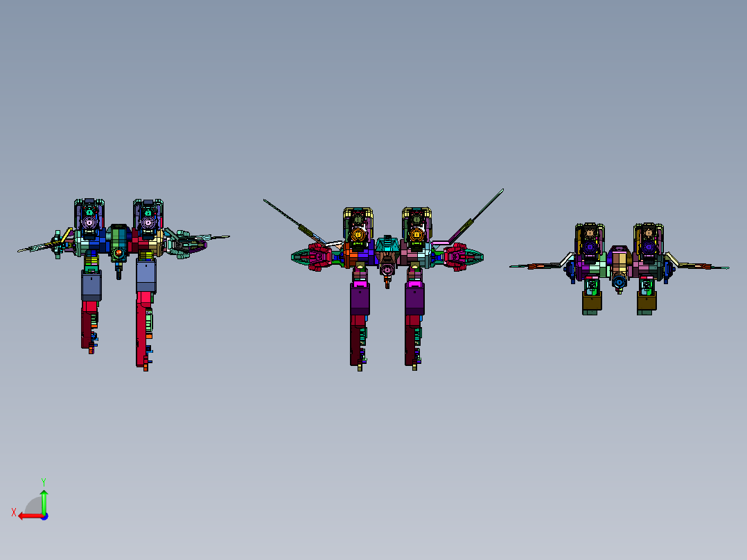天人组织武装战机E型后视图