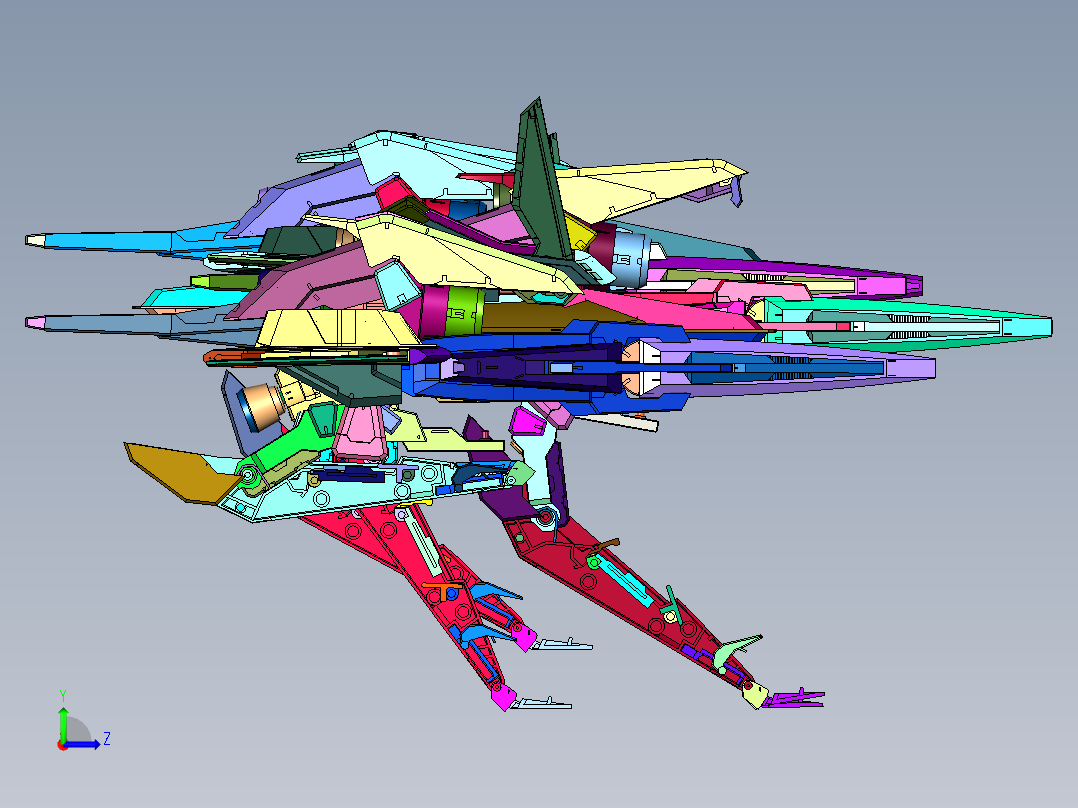 天人组织武装战机E型左视图