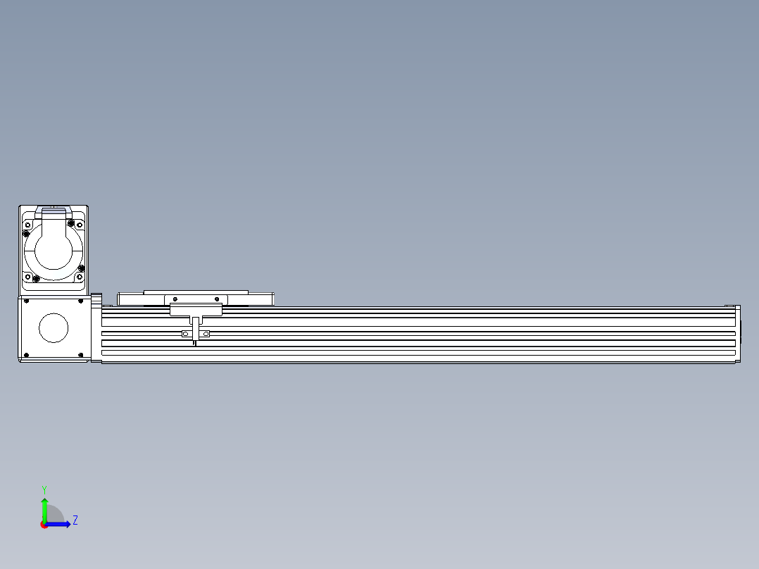 同步带全封闭直线模组TPA-HCB-110D-90-L400-LU-C-P40-N3左视图