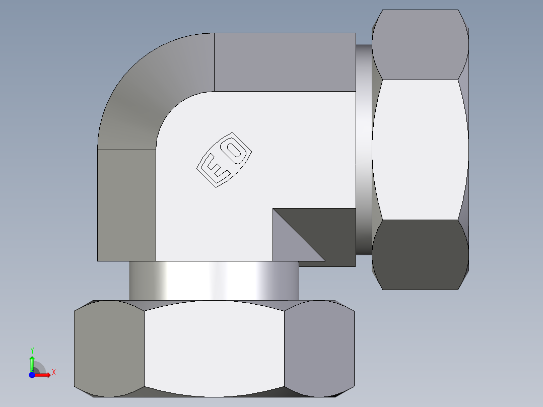 卡套式工业通用硬管接头EO_Standpipe_elbow_EVW42L71前视图