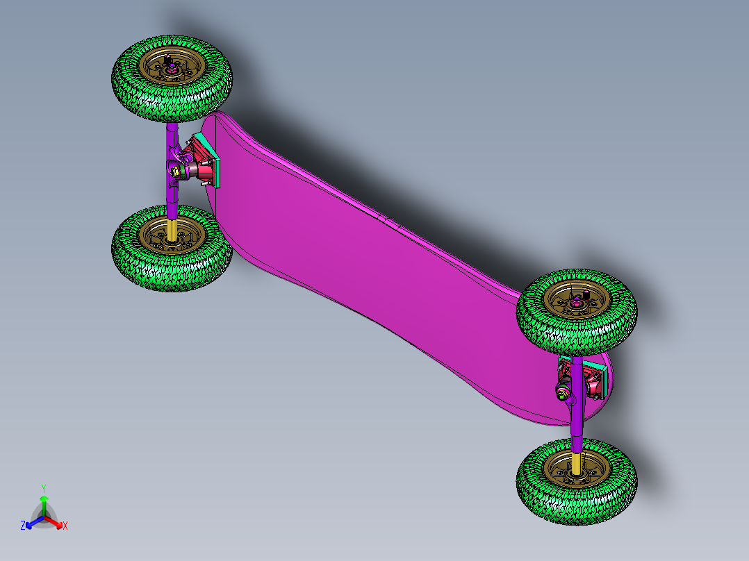 橡胶四轮滑板单翘板