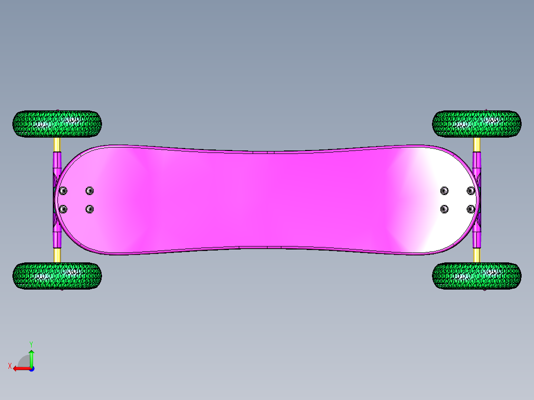 橡胶四轮滑板单翘板后视图