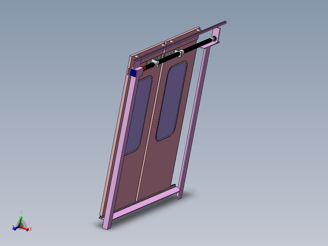 高铁电控移动门(sw+cad+说明书)主视图
