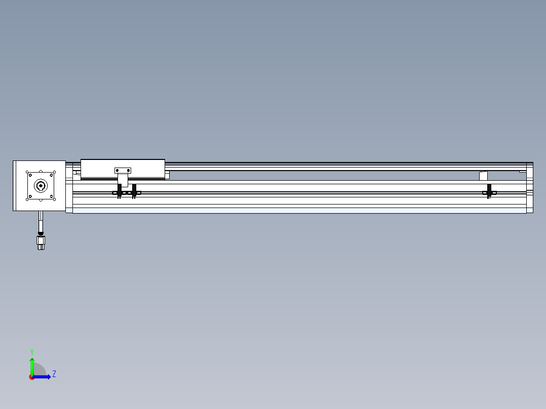 东锦同步带传动-直线滑台模组DH170B-L150-S550-BL-P400W-C3左视图