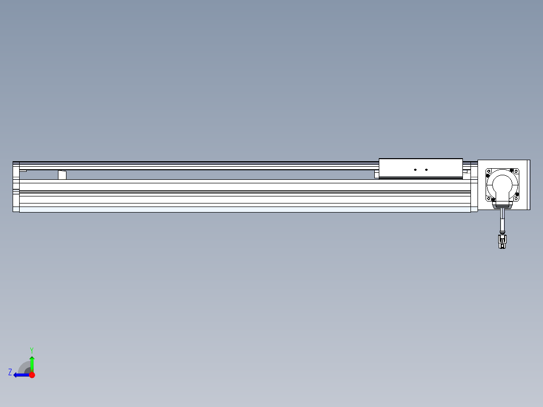 东锦同步带传动-直线滑台模组DH170B-L150-S550-BL-P400W-C3右视图