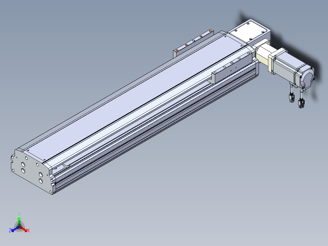 东锦同步带传动-直线滑台模组DH170B-L150-S550-BL-P400W-C3正等轴测图