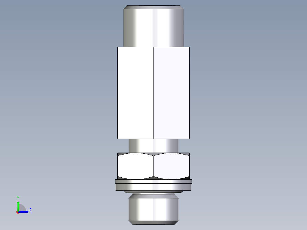 卡套式工业通用硬管接头EO_Adjustable_locknut_run_tee_LEE10LROMDCF左视图