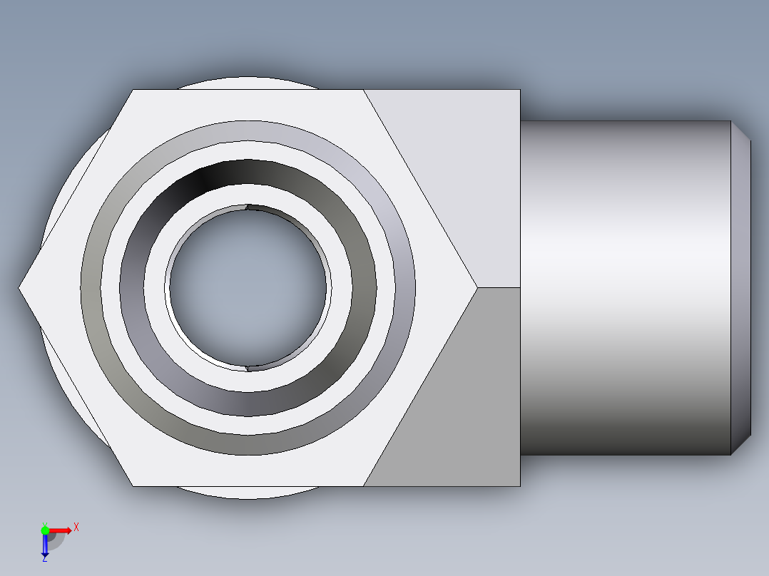 卡套式工业通用硬管接头EO_Adjustable_locknut_run_tee_LEE10LROMDCF俯视图