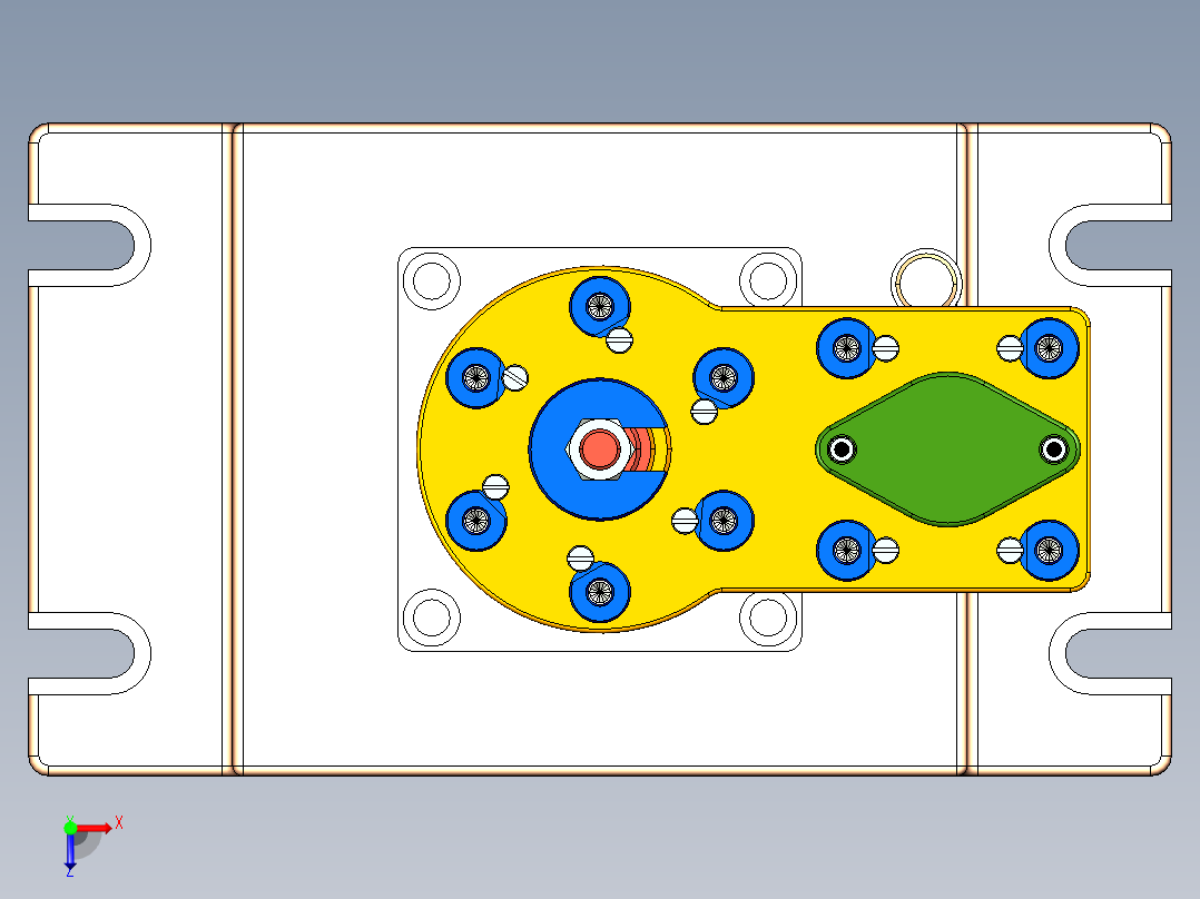 阀腔钻孔夹具设计（CAD图+Proe三维+说明书）俯视图