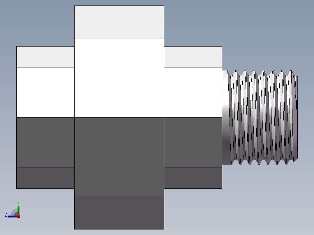 活接-等径内外丝直通 DN10右视图