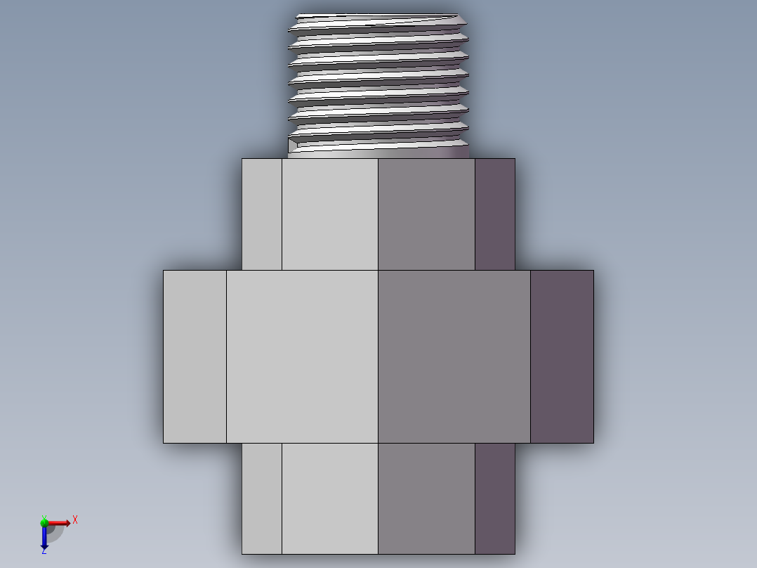 活接-等径内外丝直通 DN10俯视图