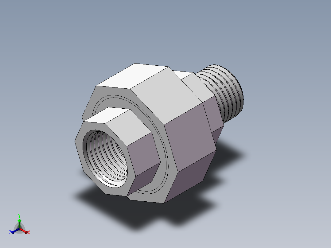 活接-等径内外丝直通 DN10正等轴测图