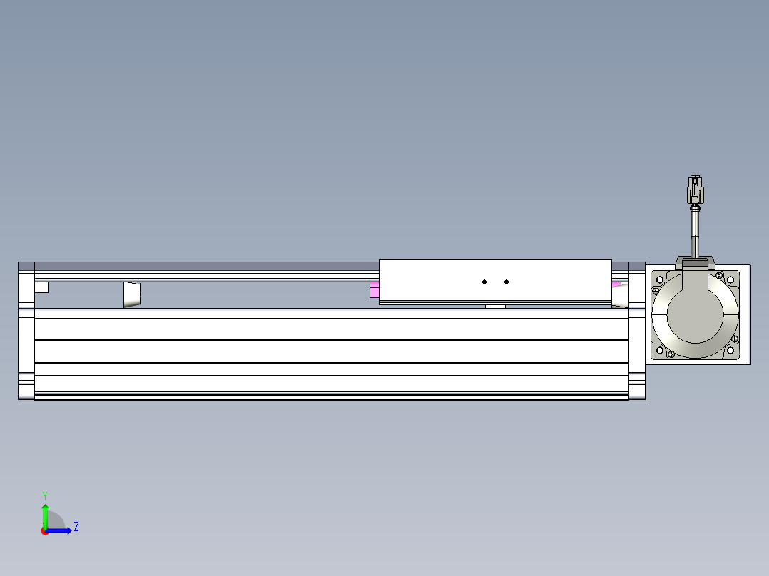 东锦同步带传动-直线滑台模组DH210B-L150-S200-BL-P750W-C3左视图