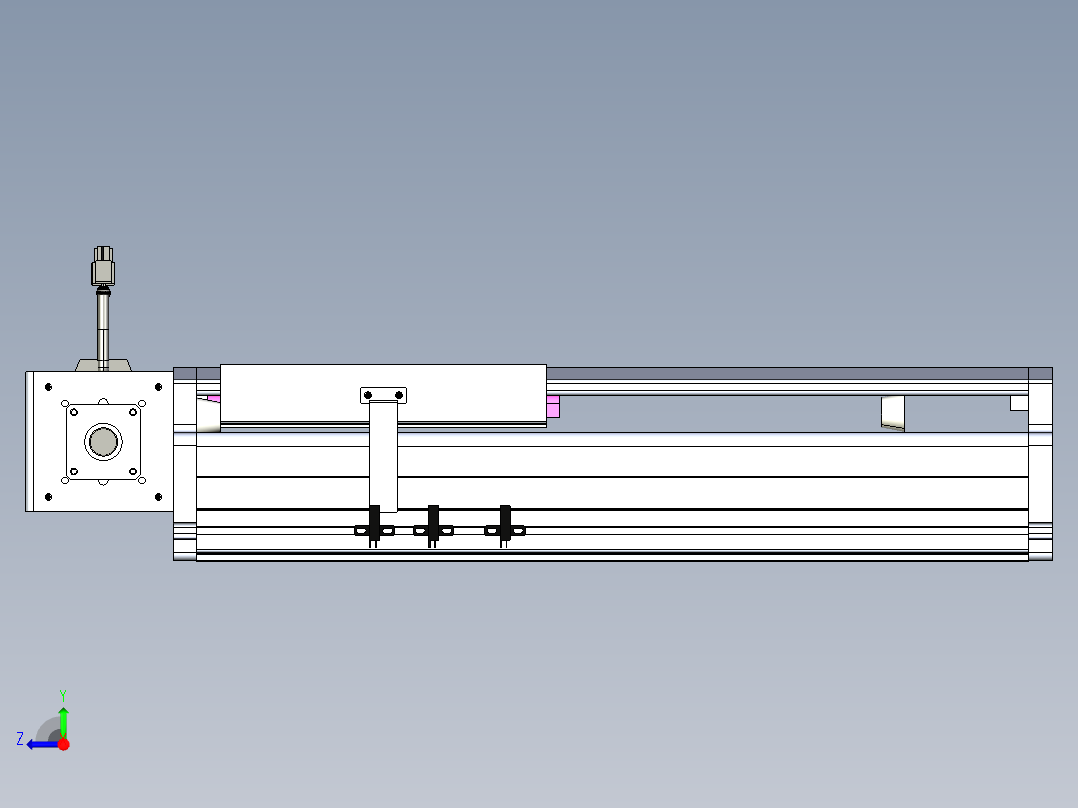 东锦同步带传动-直线滑台模组DH210B-L150-S200-BL-P750W-C3右视图