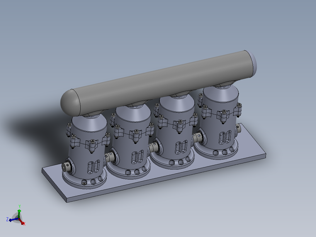 运行的四缸<span style='color: red'>发动机</span>设计模型